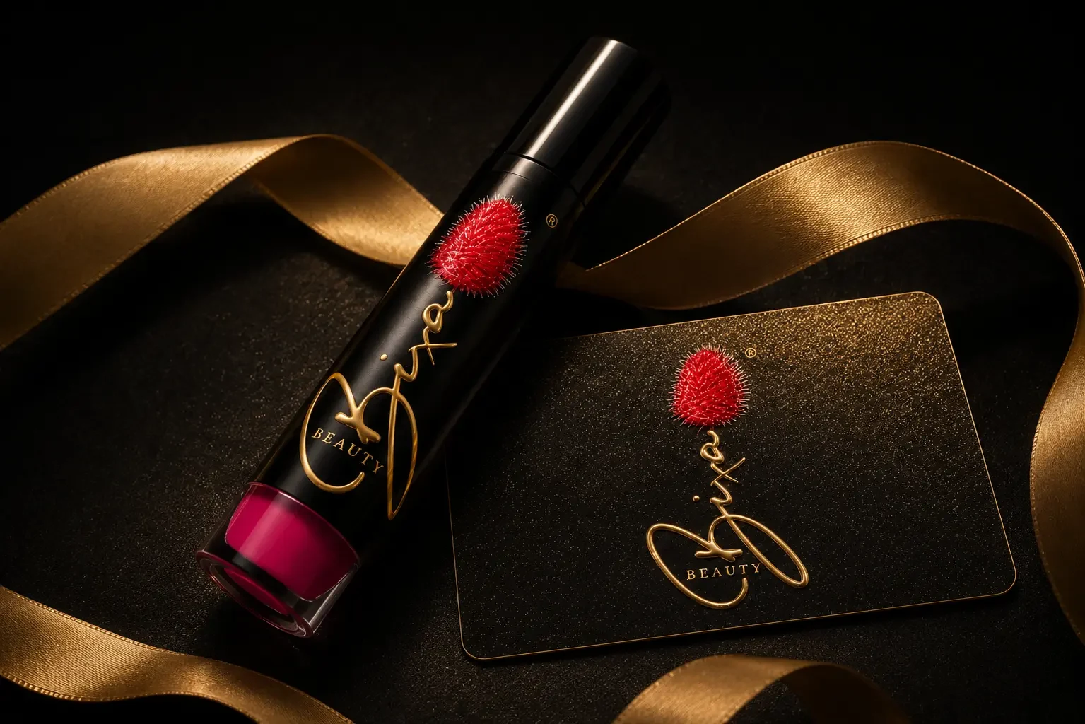 Bixa Beauty gift card styled with lip whips